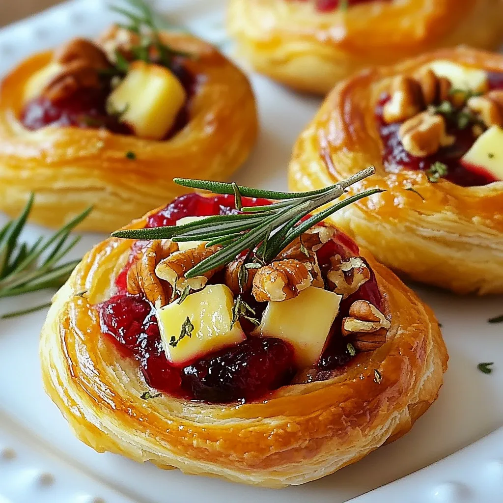 Cranberry Brie Puff Pastry Bites Savory and Easy Treat