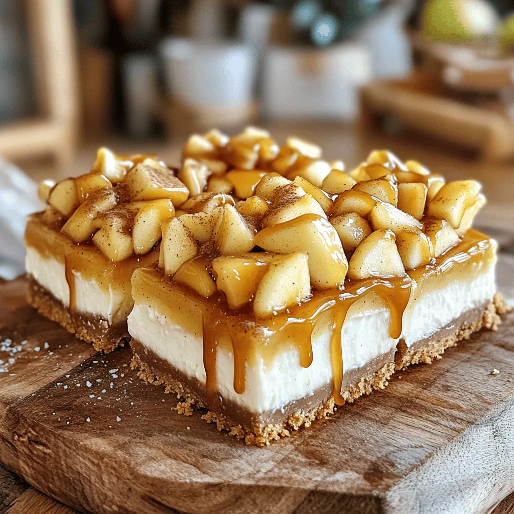 Caramel Apple Pie Cheesecake Bars Tasty Dessert Treat