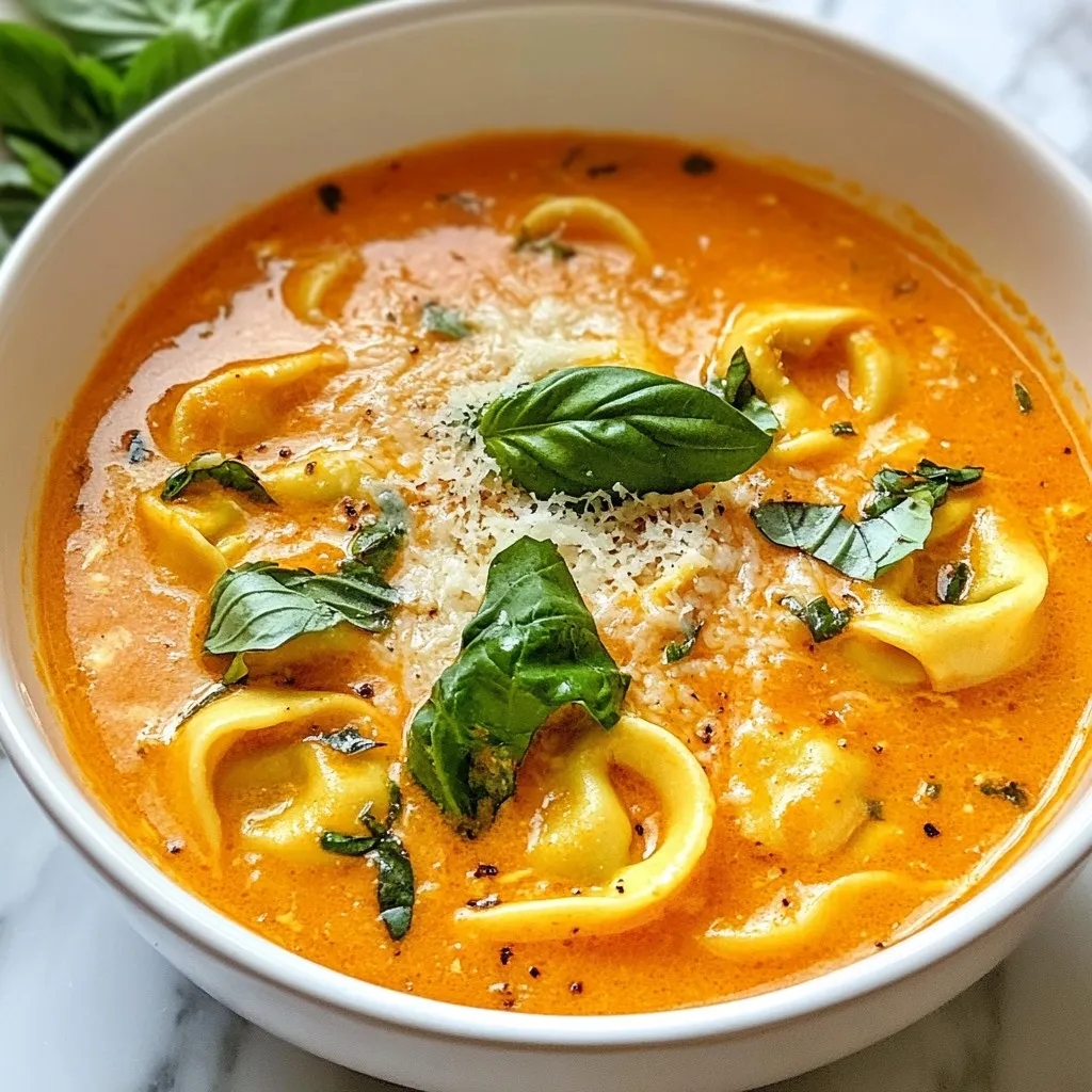 Creamy Tomato Basil Tortellini Soup Easy and Delicious