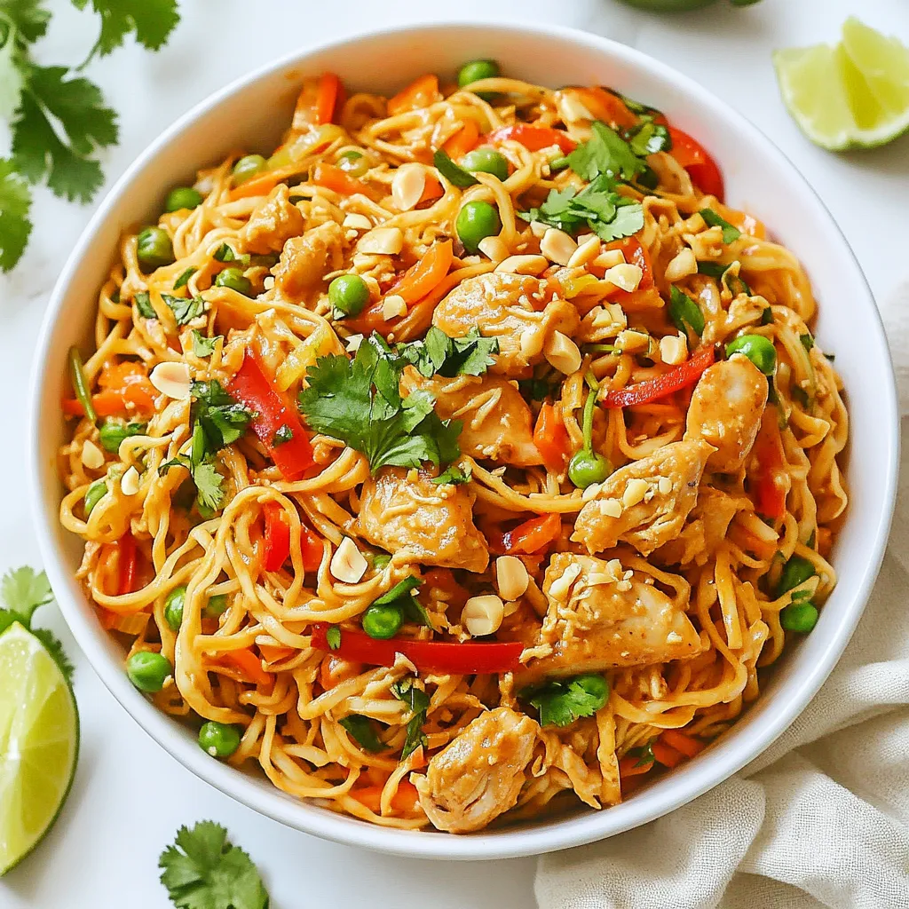 Thai Peanut Chicken Noodles Flavorful and Easy Recipe