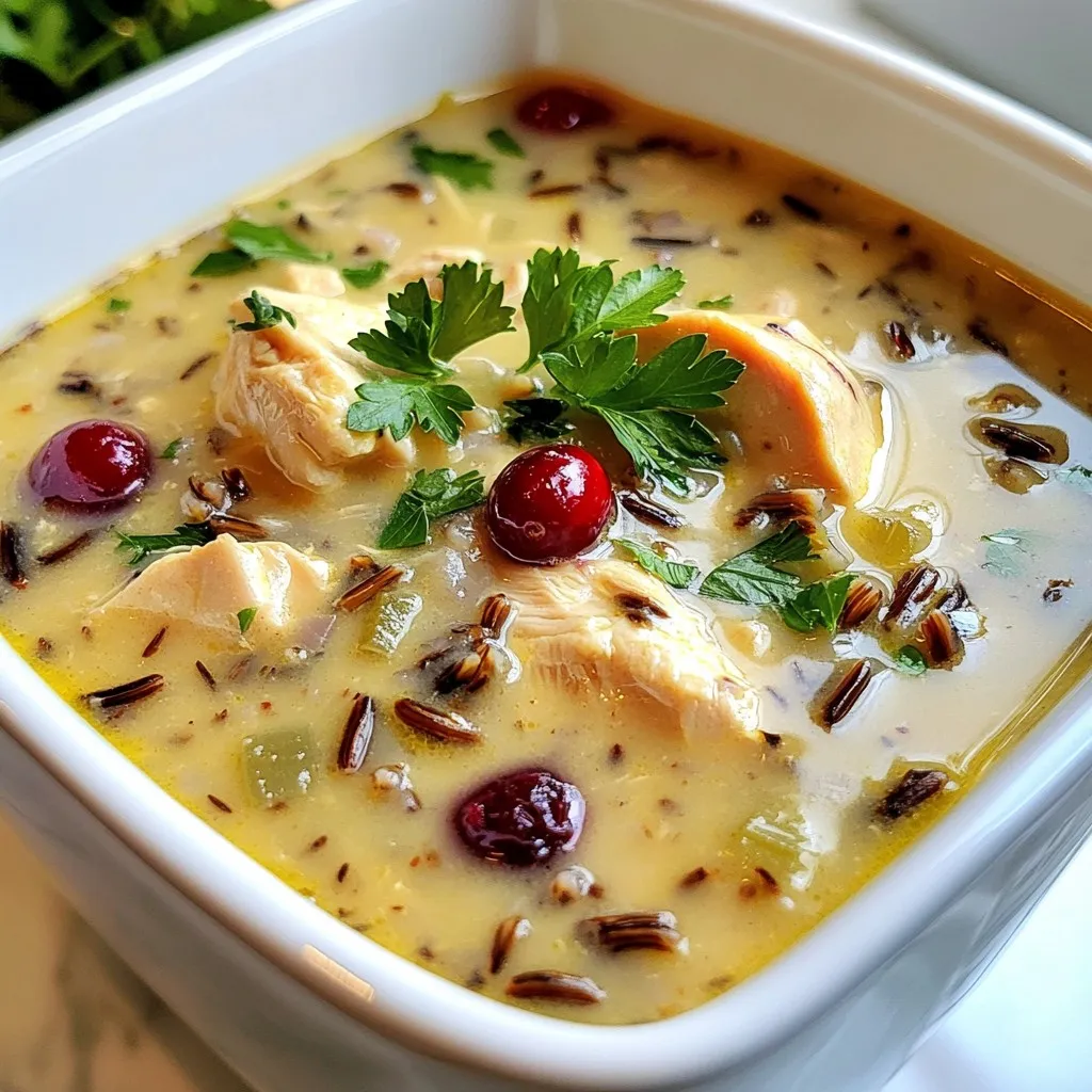 Instant Pot Chicken Cranberry Wild Rice Soup Delight