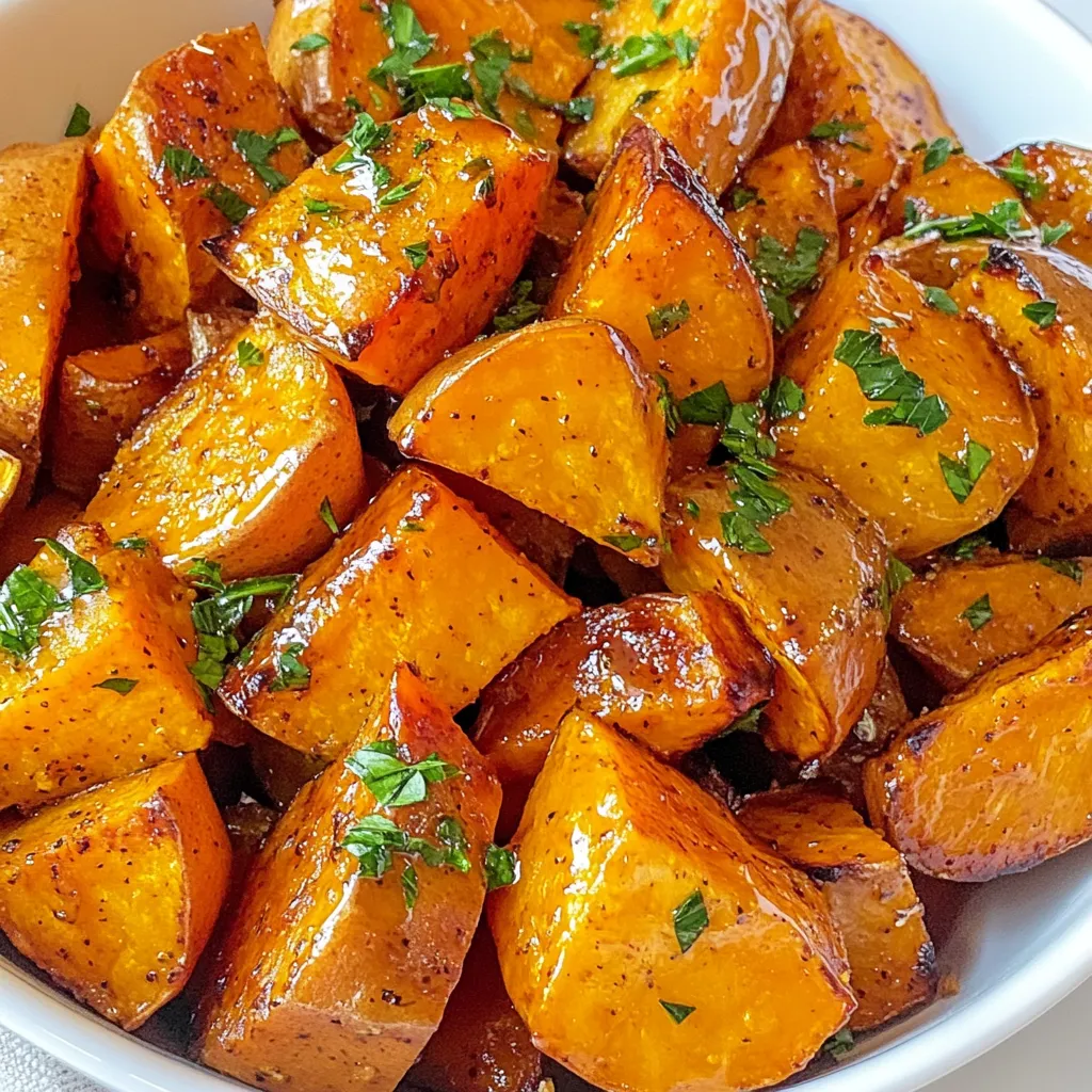 Maple Dijon Roasted Sweet Potatoes Savory Delight