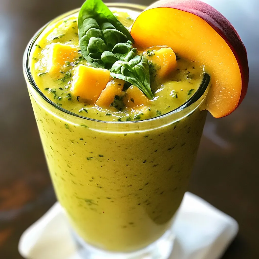 Ginger Peach Green Smoothie Energizing Nutrient Boost