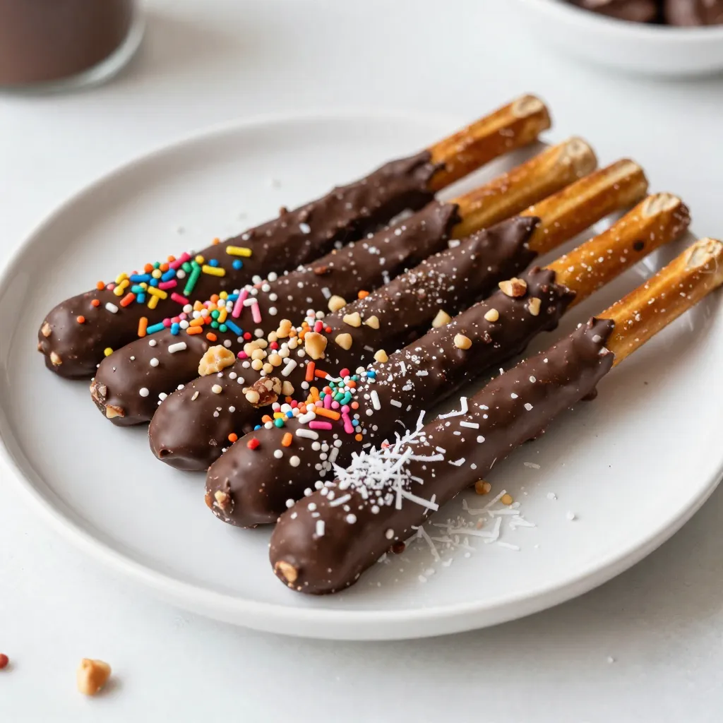 Chocolate Dipped Pretzel Rods Fun and Easy Recipe