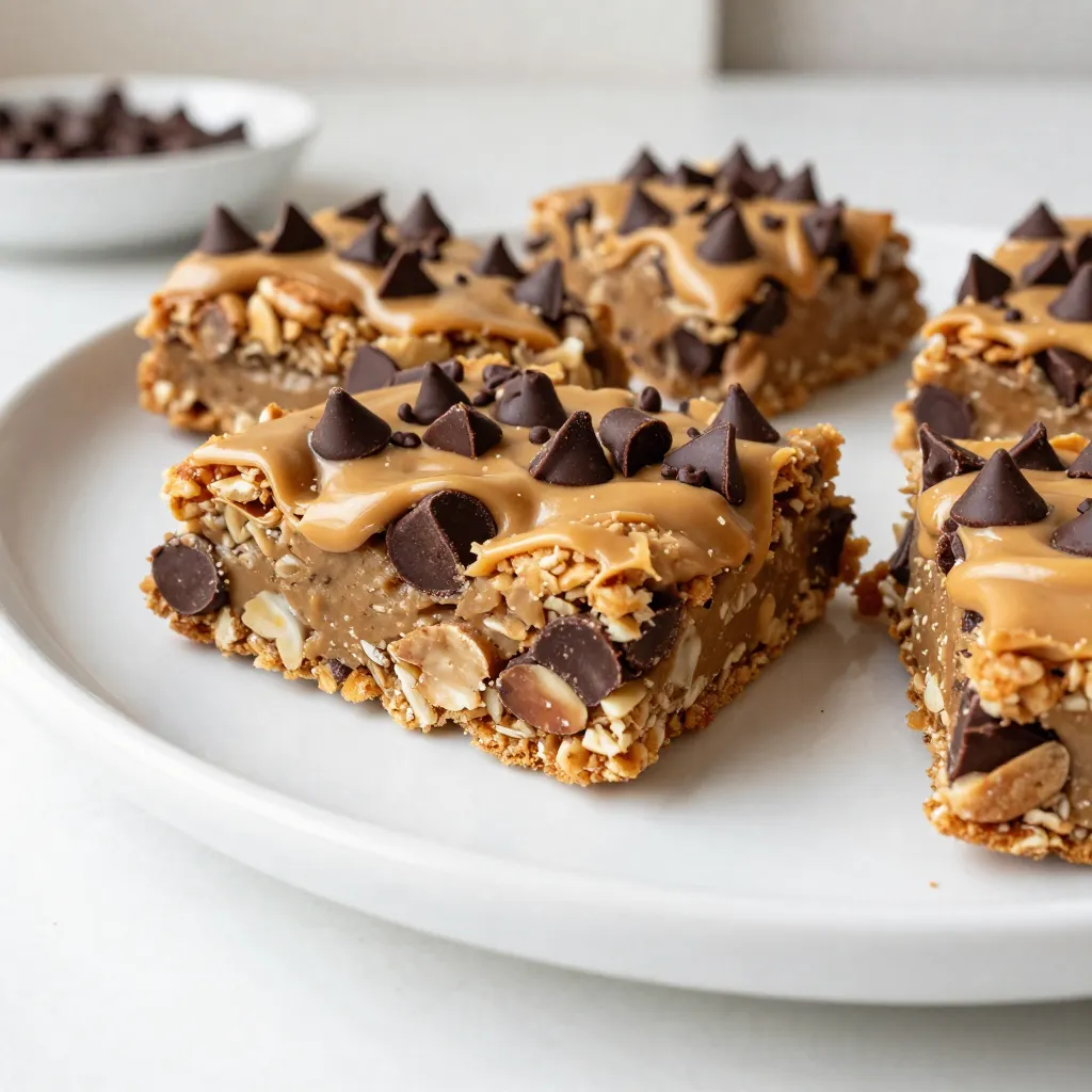 Peanut Butter Chocolate Chip Granola Bars Easy Recipe