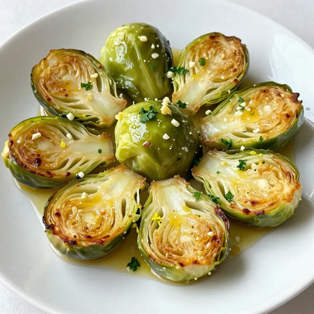 Lemon Garlic Roasted Brussels Sprouts Flavor Boost