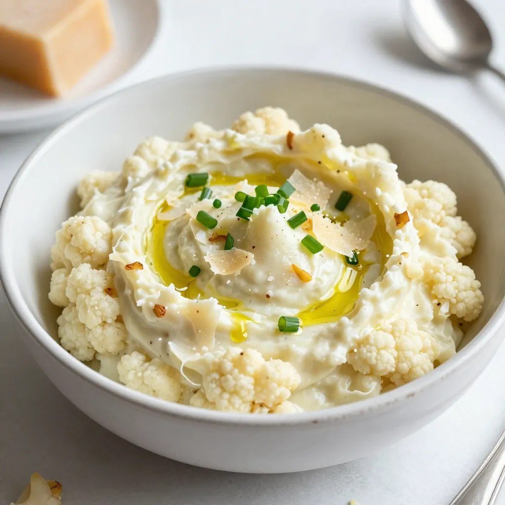 Garlic Parmesan Mashed Cauliflower Delightful Side Dish