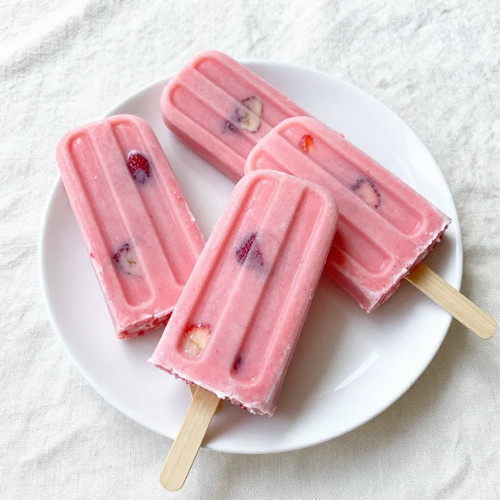 Strawberry Banana Yogurt Popsicles Simple and Tasty