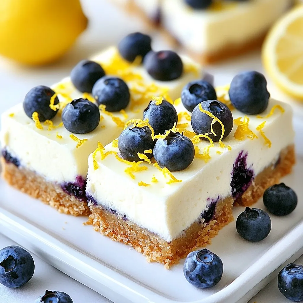 Lemon Blueberry Cheesecake Bars Delightful Dessert Treat