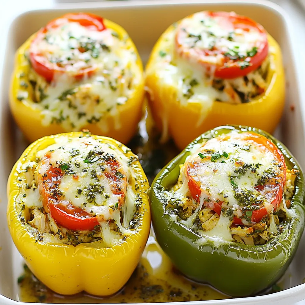 Pesto Chicken Stuffed Peppers Flavorful and Nutritious