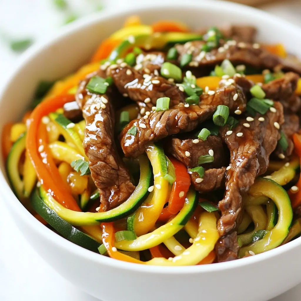 Teriyaki Beef Zoodle Stir Fry Easy Healthy Meal