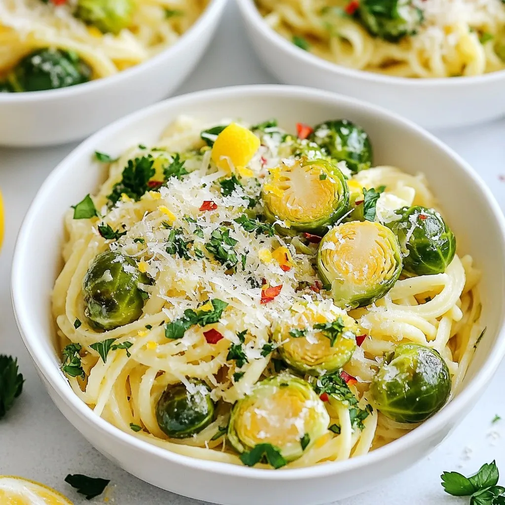 Lemon Parmesan Brussels Sprout Pasta Delight Recipe