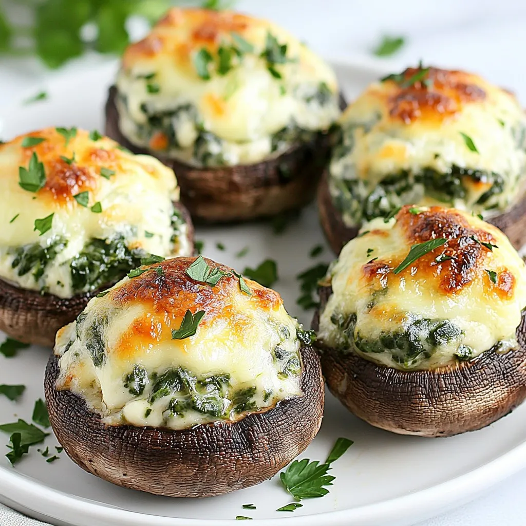 Cheesy Spinach Stuffed Mushrooms Flavorful Appetizer