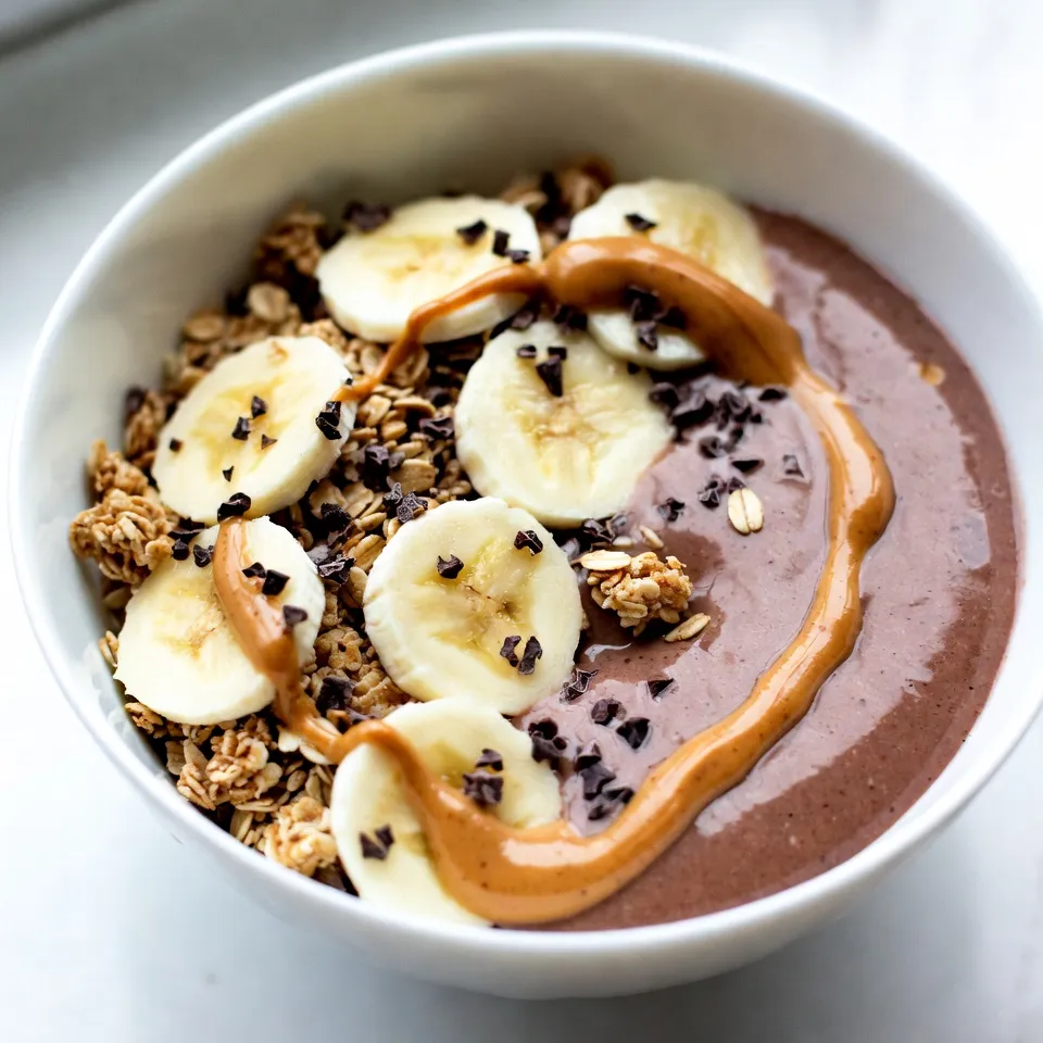 Chocolate Peanut Butter Smoothie Bowl Energizing Treat