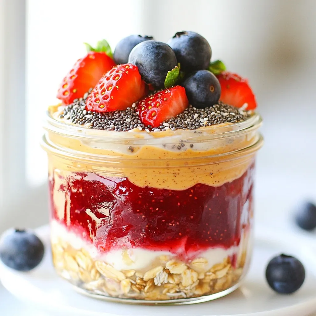 Peanut Butter Jelly Overnight Oats Easy Breakfast Recipe