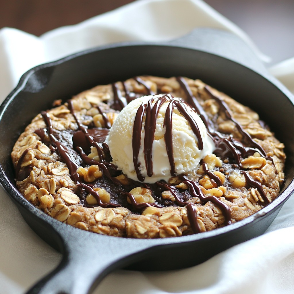 Chocolate Chip Oatmeal Cookie Skillet Delight