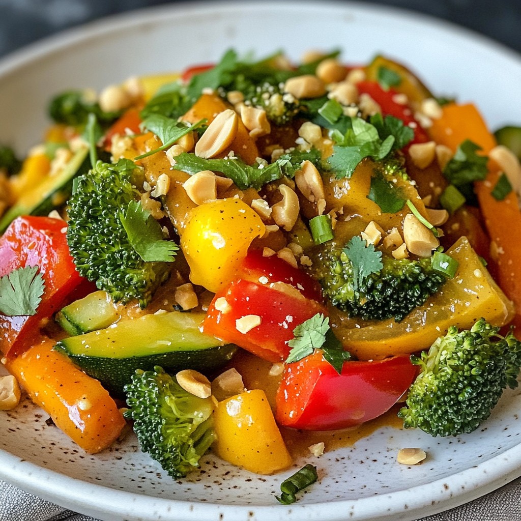 Thai Peanut Veggie Stir Fry Flavorful and Simple Recipe