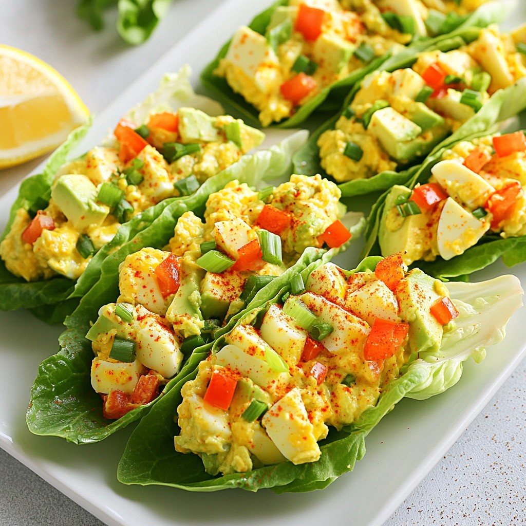 Savory Avocado Egg Salad Lettuce Wraps Recipe