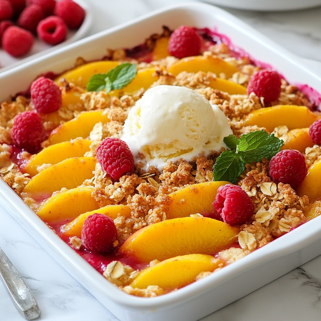 Raspberry Peach Crisp Flavorful and Simple Dessert