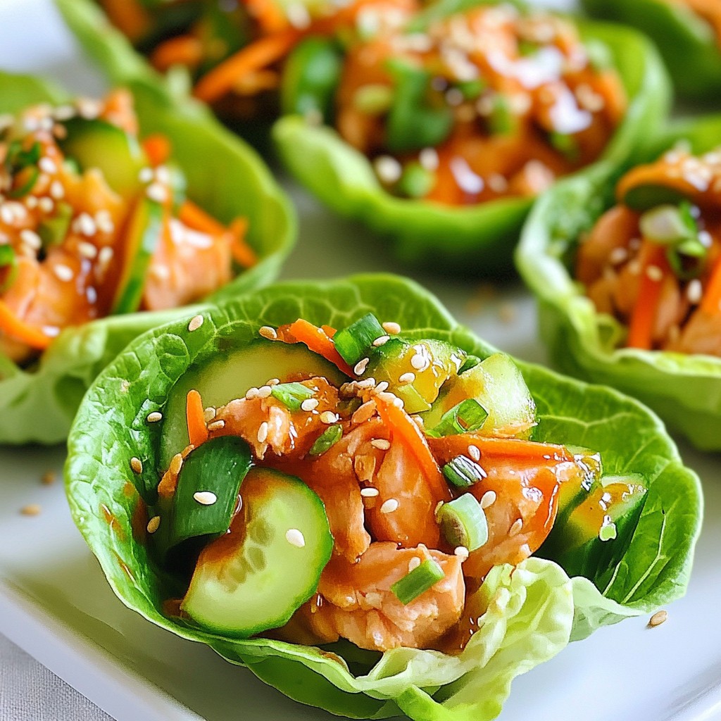 Teriyaki Salmon Lettuce Cups Flavorful and Fresh Dish