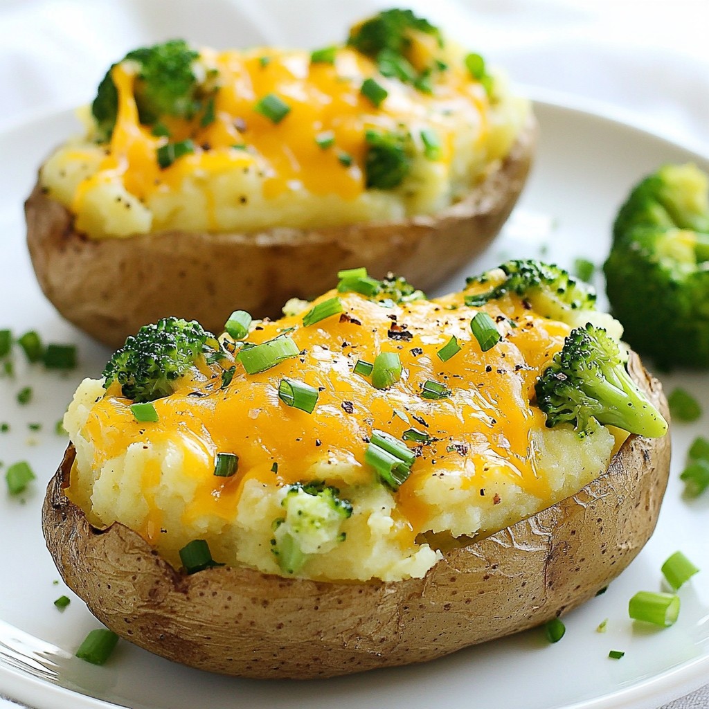 Cheddar Broccoli Twice Baked Potatoes Savory Delight