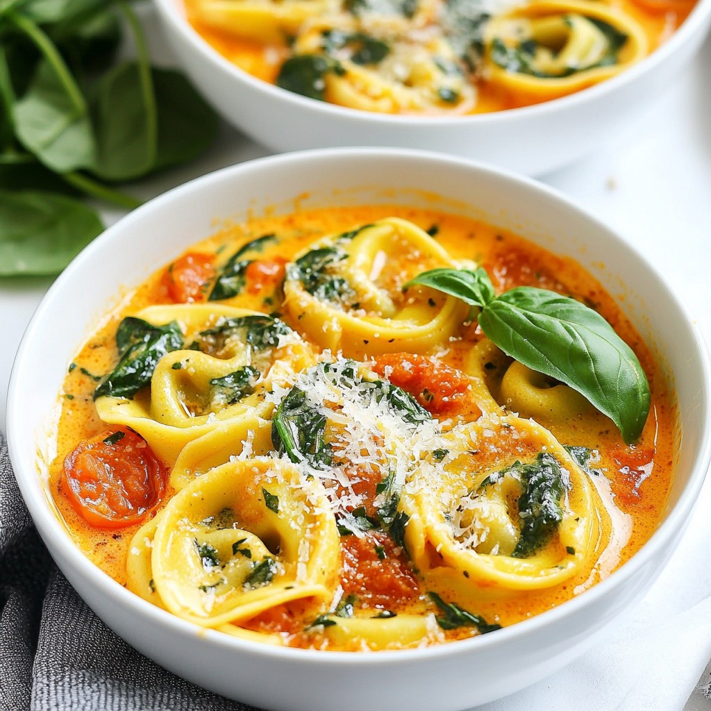 Creamy Tomato Spinach Tortellini Delightful Recipe