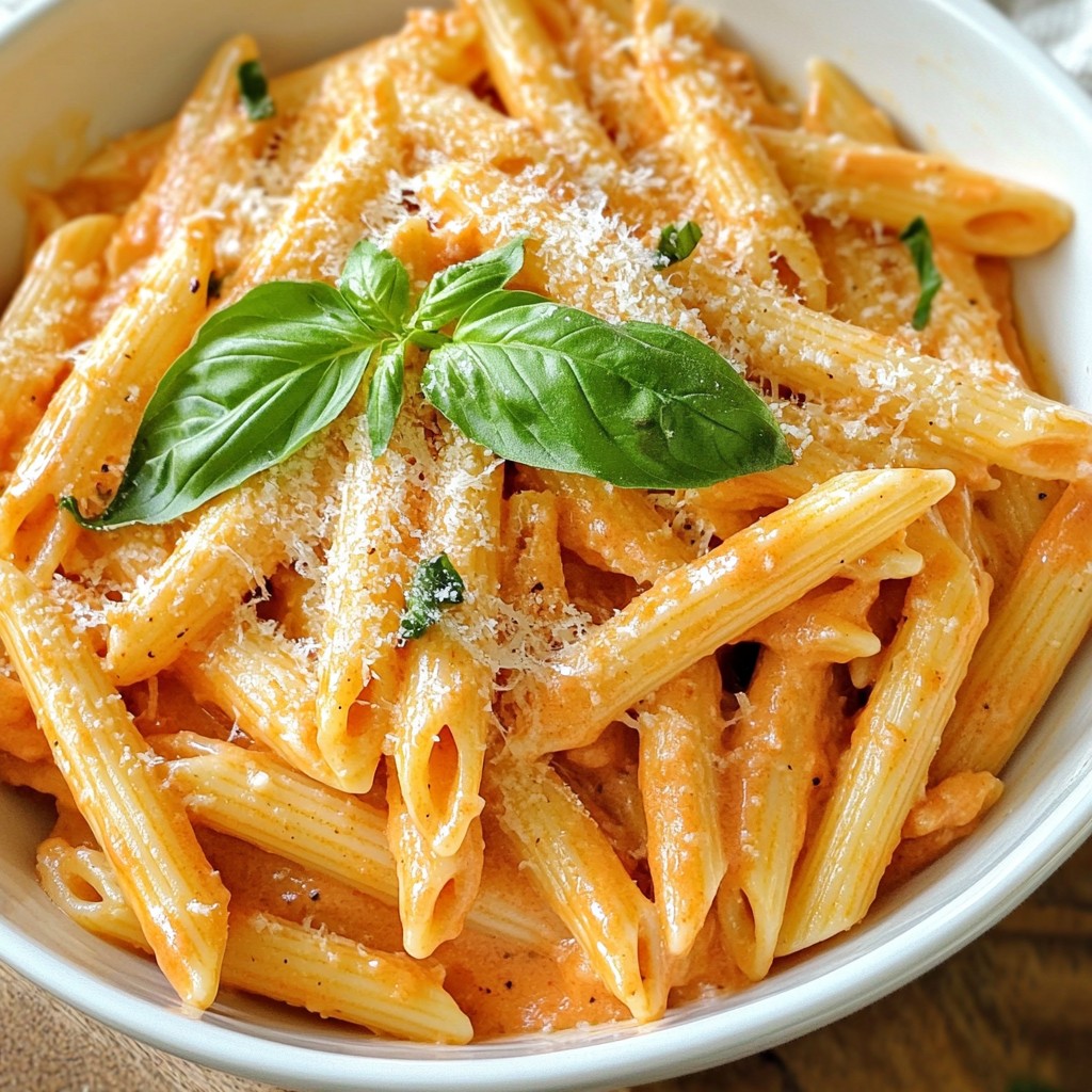 Frugal Creamy Tomato and Basil Penne Delight