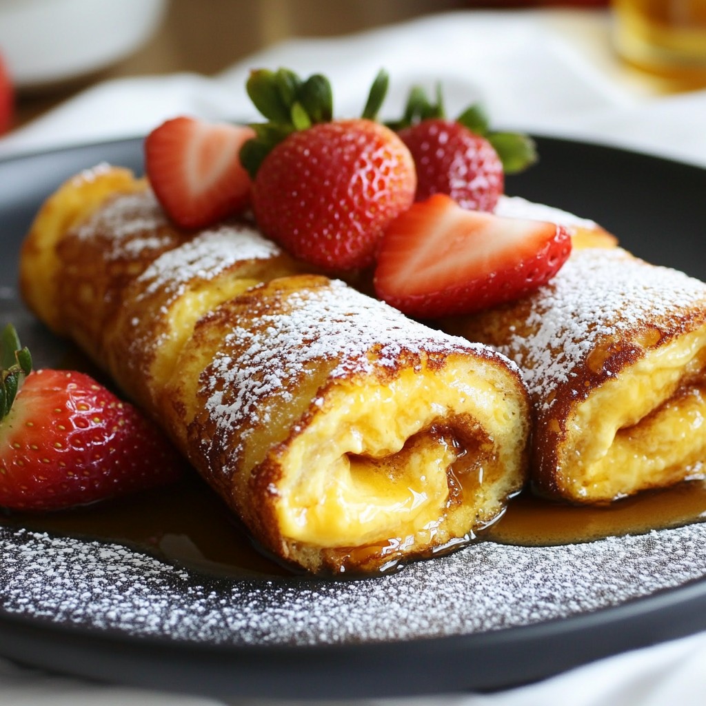 Strawberry Cheesecake French Toast Roll Ups Delight