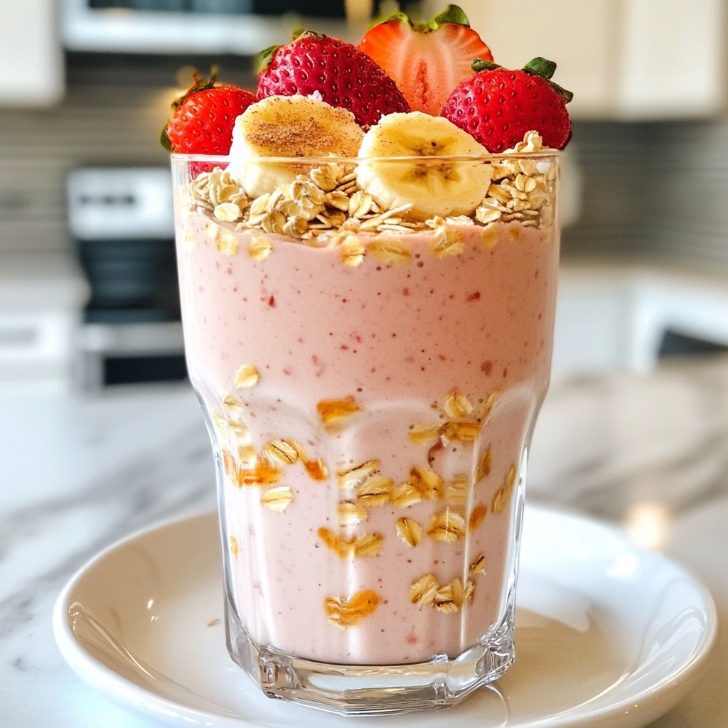 Strawberry Banana Oat Smoothie Nourishing Bliss