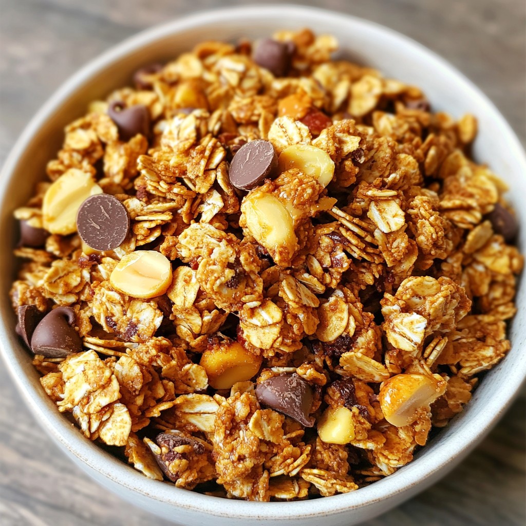 Peanut Butter Chocolate Granola Crunchy and Rich Treat