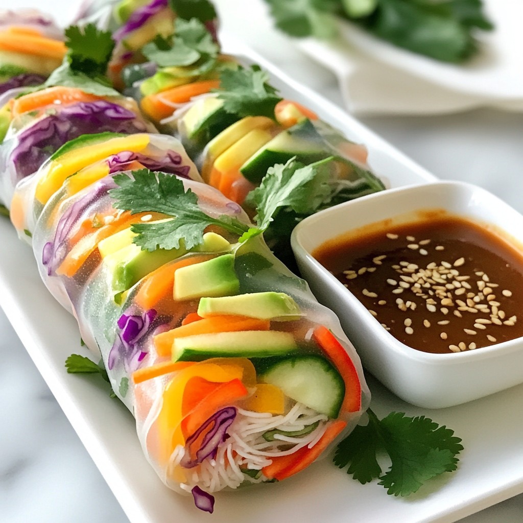 Rainbow Veggie Spring Rolls Fresh and Flavorful Snack