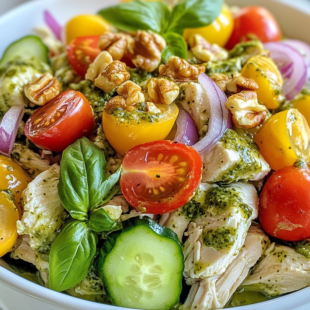 Creamy Pesto Chicken Salad Flavorful Lunch Option