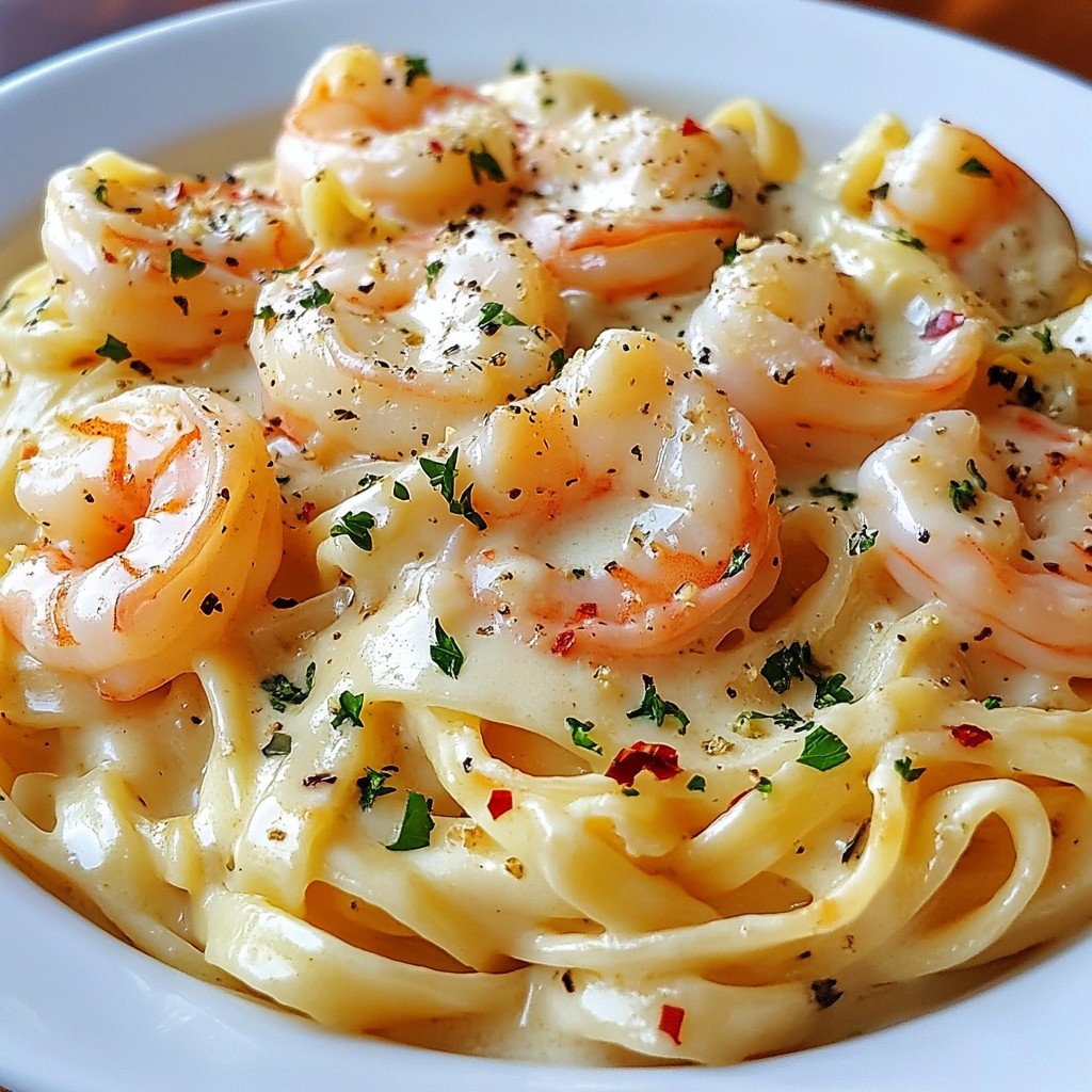 Garlic Butter Shrimp Alfredo Creamy Delightful Dish