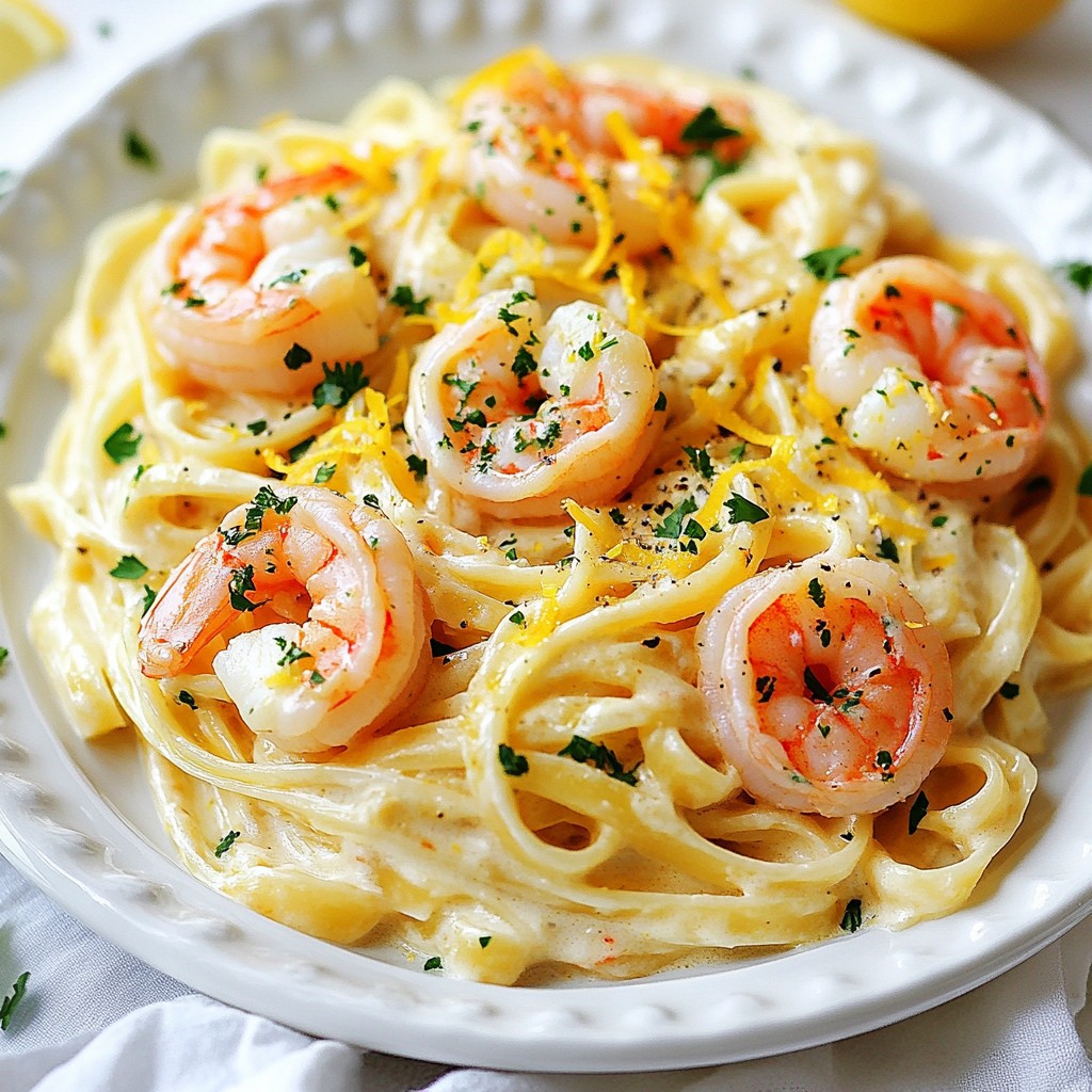 Garlic Butter Shrimp Alfredo Simple and Tasty Dish