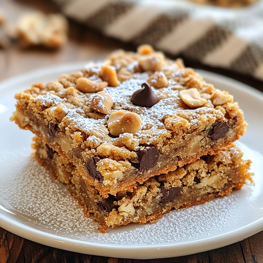Peanut Butter Oatmeal Cookie Bars Tasty and Simple Treat