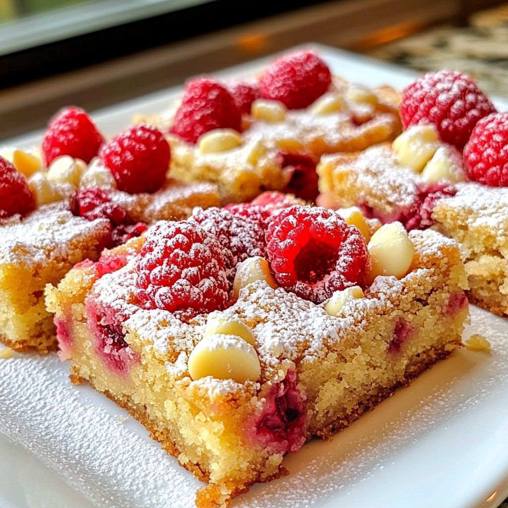 Raspberry White Chocolate Blondies Irresistible Treat
