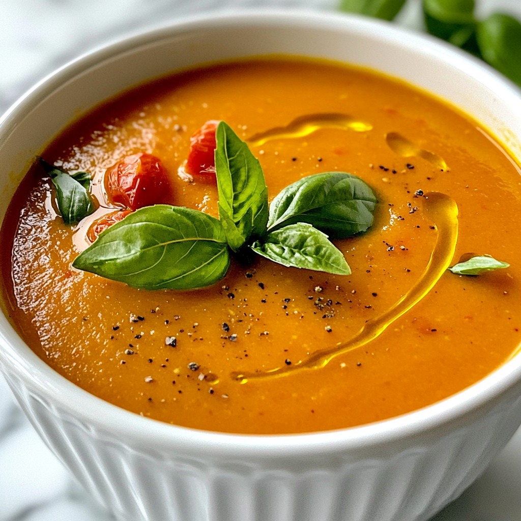 Roasted Tomato Basil Soup Flavorful and Simple Recipe