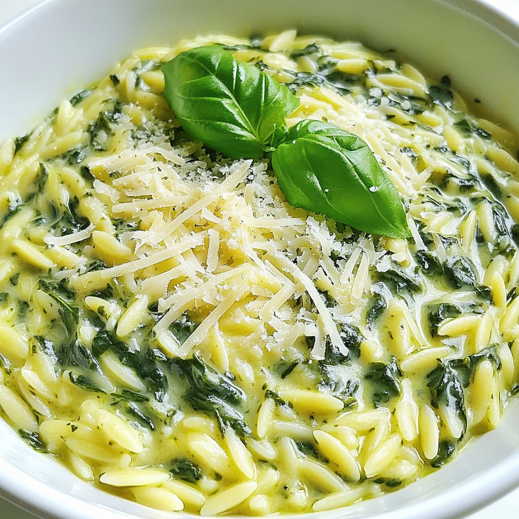 Creamy Spinach Parmesan Orzo Flavorful Weeknight Dish