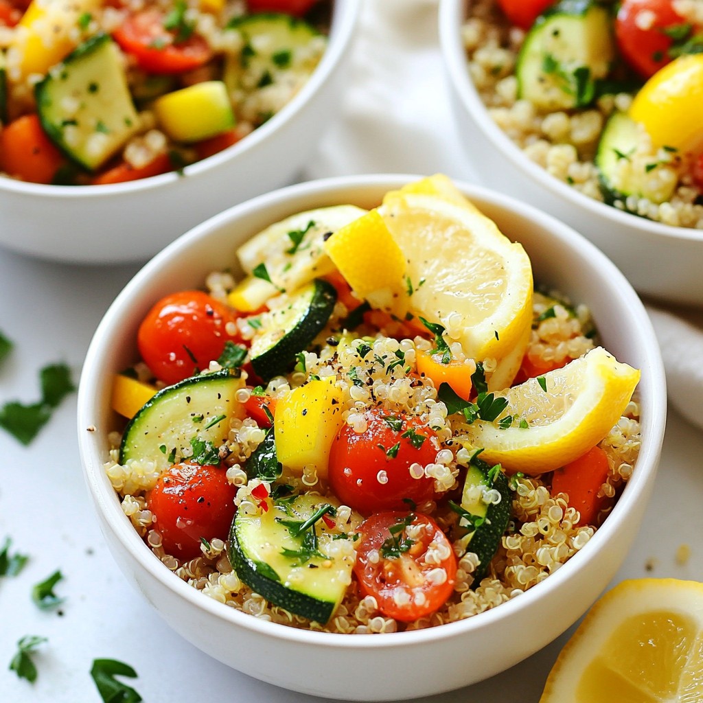 Economical Lemon Herb Quinoa with Veggies Delight