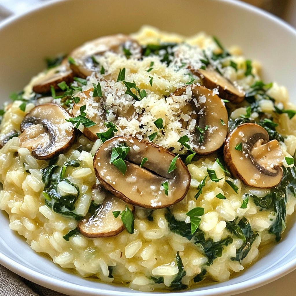 Savory Budget Mushroom and Spinach Risotto Recipe