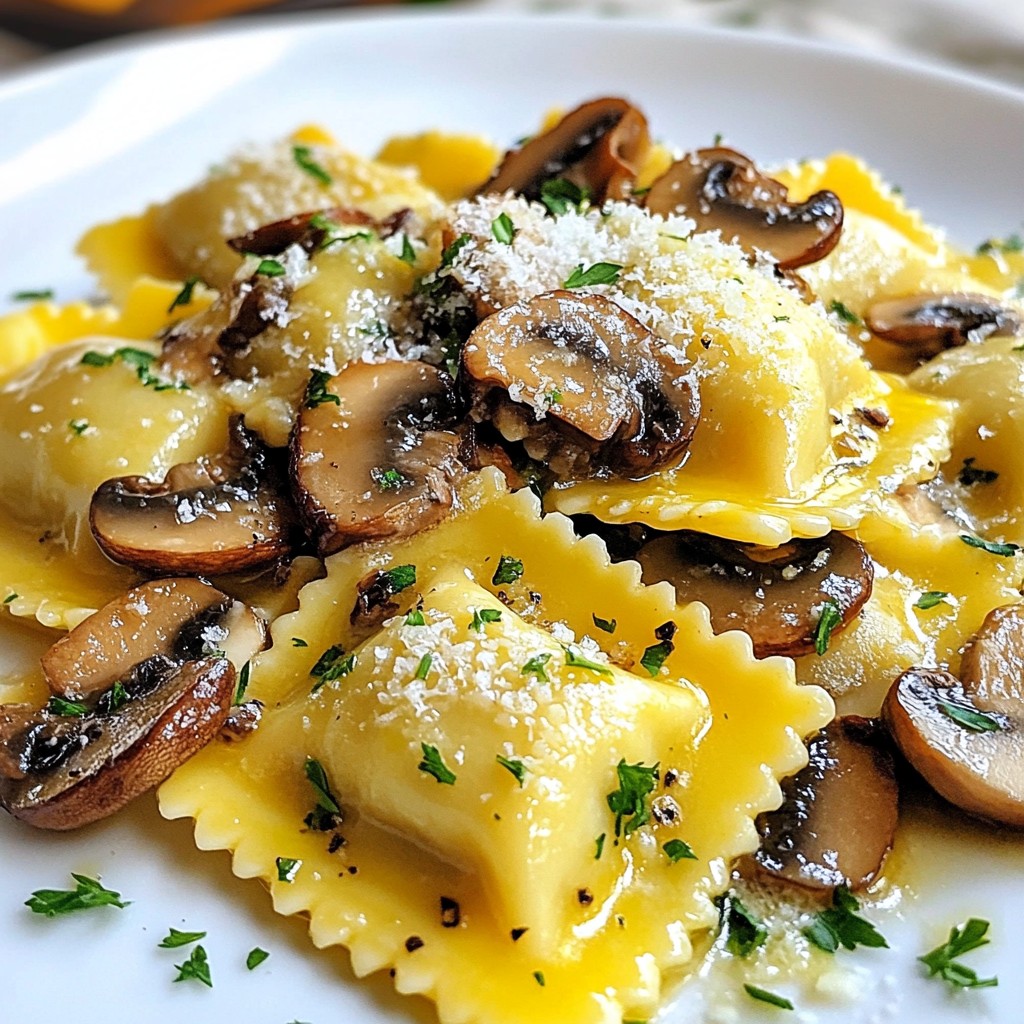 Garlic Butter Mushroom Ravioli Savory Delight Recipe