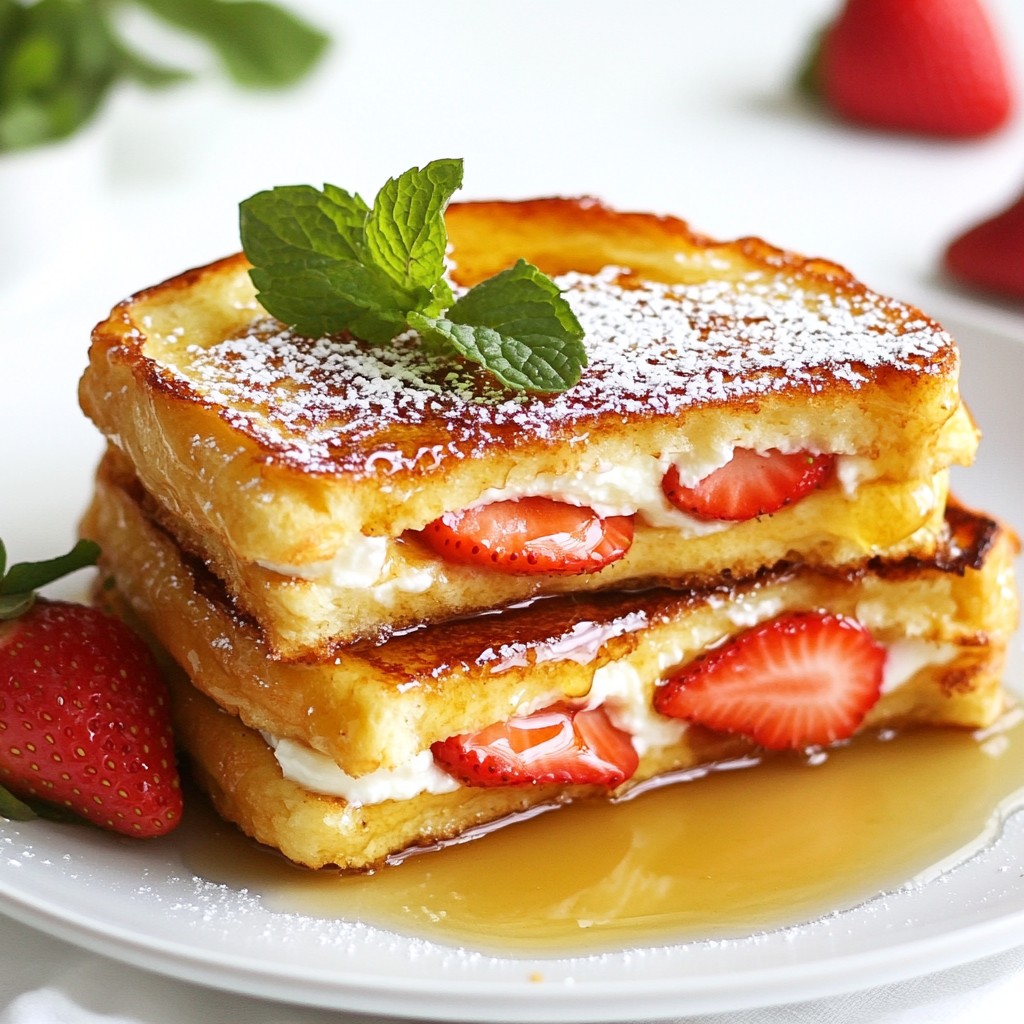 Strawberry Cheesecake Stuffed French Toast Delight