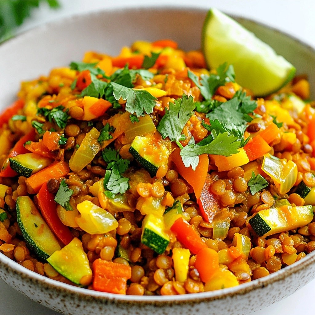 Affordable Spicy Lentil and Veggie Stir-Fry Delight