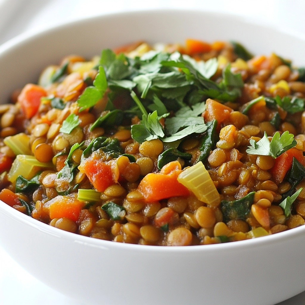 Low-Cost Moroccan Lentil Stew with Spinach Delight