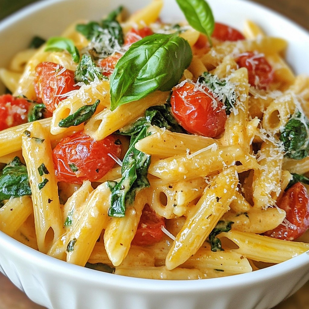 Creamy Tomato Spinach Pasta Easy Weeknight Meal