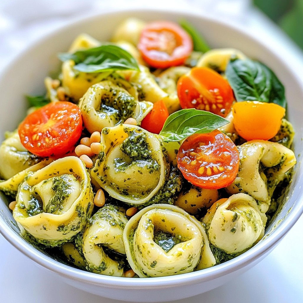 Creamy Pesto Tortellini Salad Savory and Fresh Dish