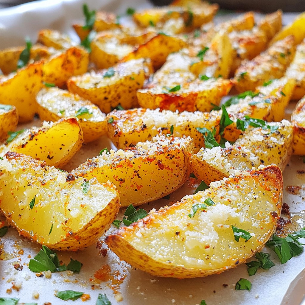 Garlic Parmesan Potato Wedges Crispy and Savory Snack