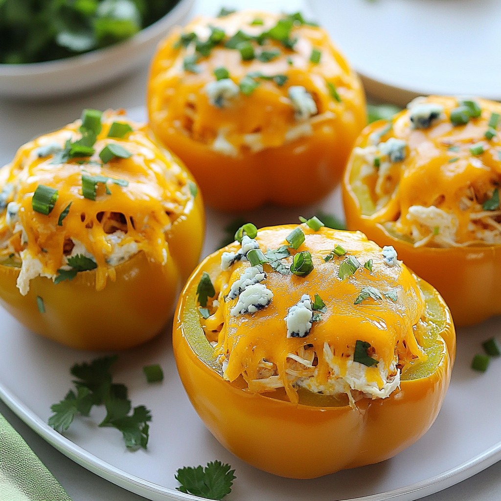 Buffalo Chicken Stuffed Peppers Tasty and Simple Recipe
