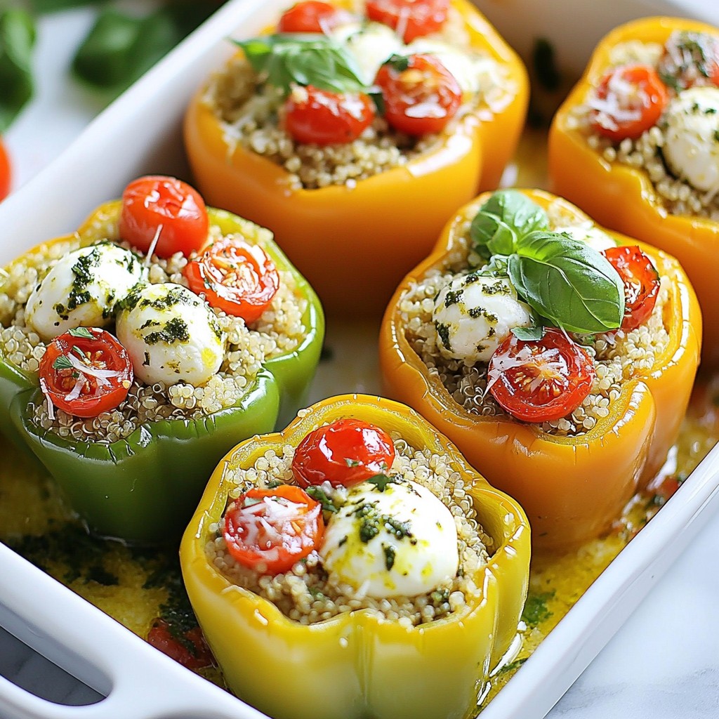 Pesto Mozzarella Stuffed Peppers Flavorful Delight