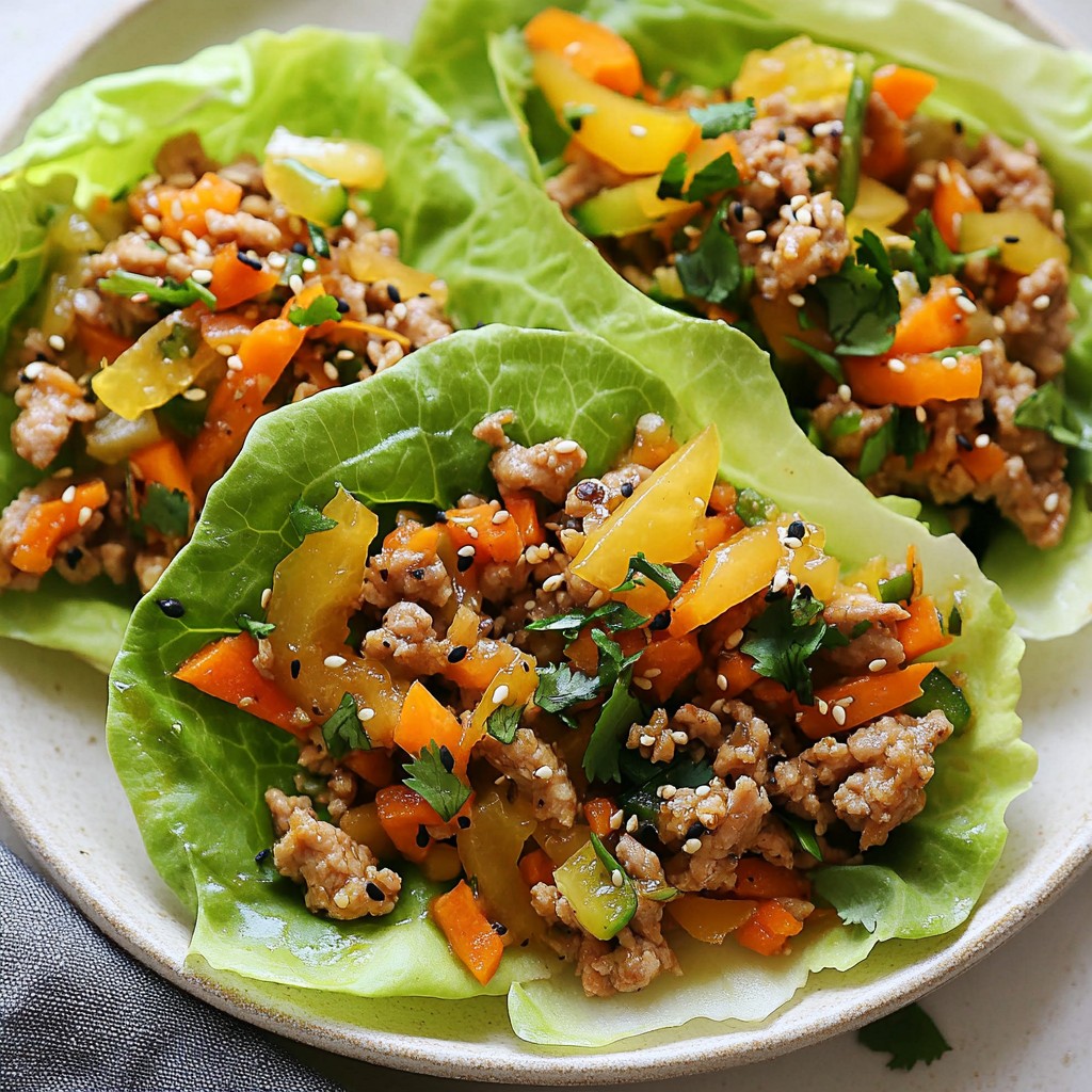 Ginger Garlic Turkey Lettuce Wraps Fresh and Flavorful